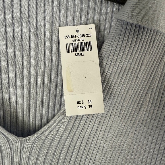 NWT | Abercrombie & Fitch Collared Ribbed Knit Dress | Blue-Purple | Size S - Picture 6 of 8